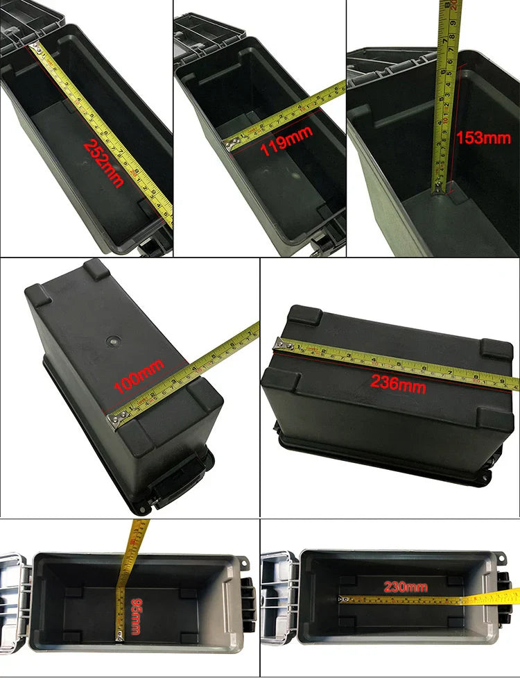 Plastic Ammo Box – Lightweight High-Strength Bullet Storage Case, Weapons Safe, Ammo Can Crate Accessory