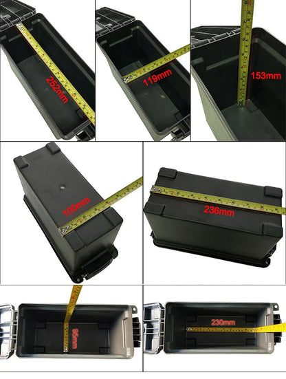 Plastic Ammo Box – Lightweight High-Strength Bullet Storage Case, Weapons Safe, Ammo Can Crate Accessory