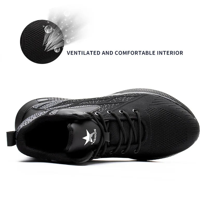 Steel Toe Work Boots – Lightweight Indestructible Safety Shoes for Men & Women, Anti-Puncture Work Sneakers