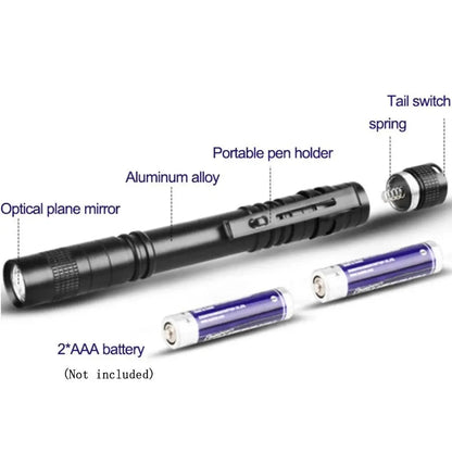 Mini Pen LED Flashlight – Waterproof Pocket Torch with Powerful LED for Camping and Hunting