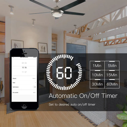 WiFi RF Smart Ceiling Fan Light – 2/3 Way Control, Speed Control, Smart Life/Tuya App, Alexa & Google Home Compatible