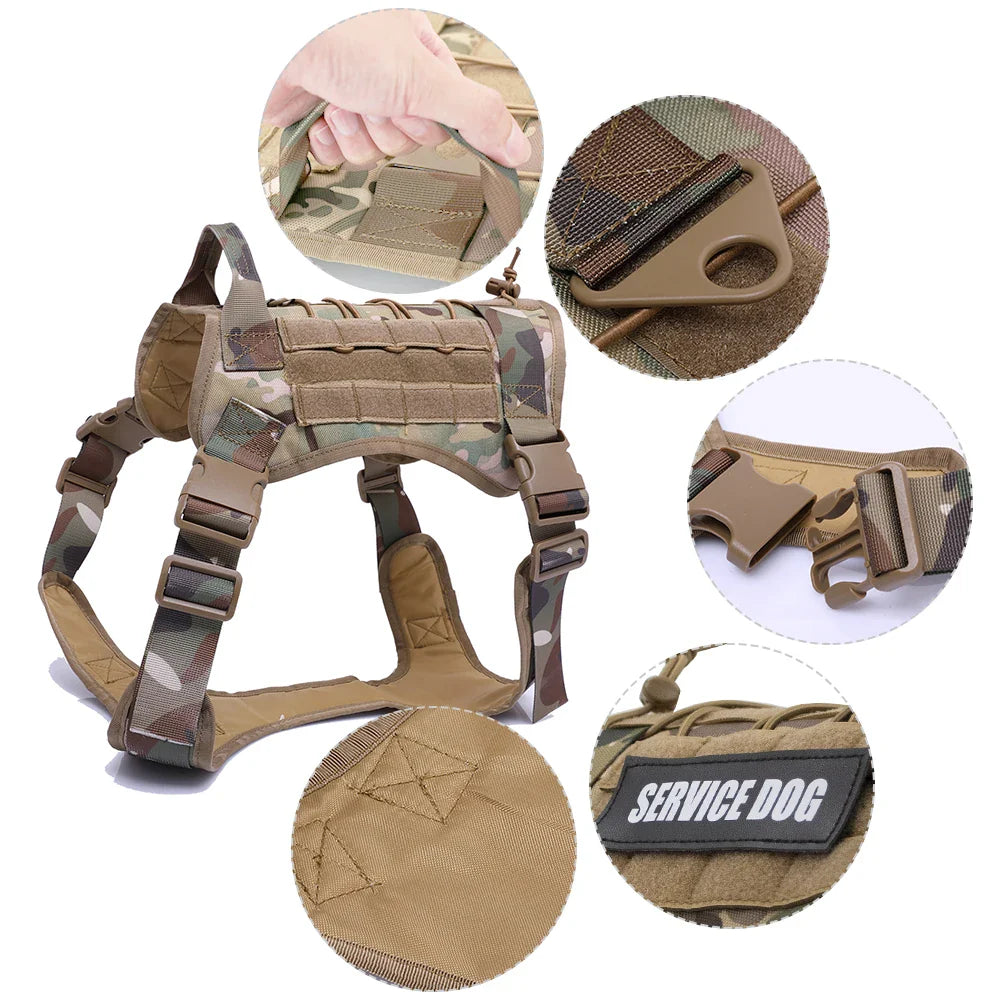 Tactical Dog Harness & Leash Set: Pet Training Vest for Small, Medium, and Large Dogs - Ideal for Walking and Hunting