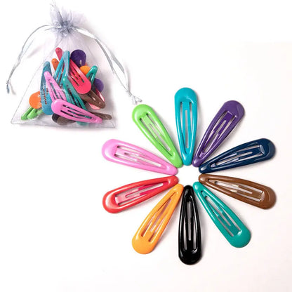 Girls’ Colorful Waterdrop Hairpins — 10/20/30/40PCS Cute Hair Clips & Barrettes Fashion Accessories for Kids