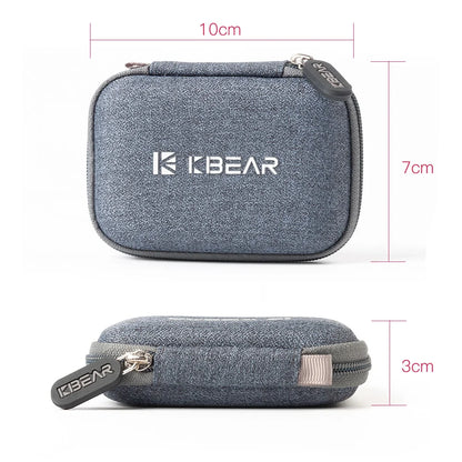 KBEAR High-End Fabric Earphone Case – Portable Storage Bag for TRI I3 Pro Headphones & IEM Accessories