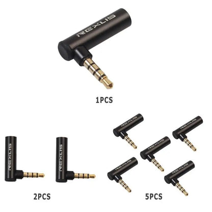 3.5mm Male to Female Right Angle Audio Adapter – 90° Headphone Mic Jack for Android, iPhone, PC & Laptop