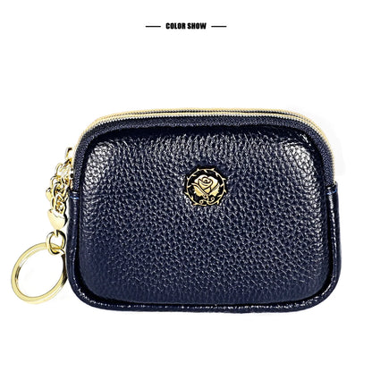 Senorita Genuine Leather Women’s Coin Purse – Double Zipper Small Wallet