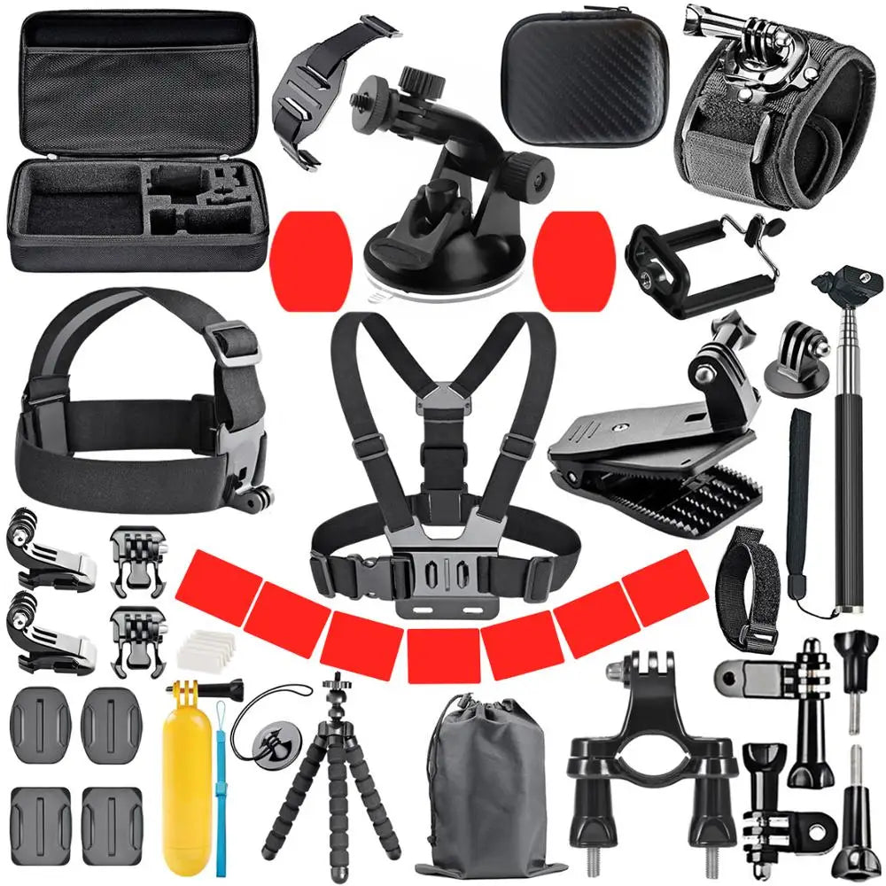 ORBMART GoPro Accessories Set Compatible with Hero 4–13 Black, Mounts for DJI, Insta360, SJCam Action Cameras