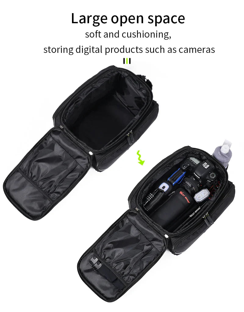 WEST BIKING 3-in-1 Waterproof Bike Trunk Bag — Large Capacity MTB & Road Bicycle Saddle Seat Panniers, Travel Luggage Carrier