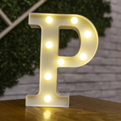 Alphabet & Number LED Lamp Night Light – Warm Battery-Powered Luminous Letter Light for Home, Wedding, Birthday & Party Decoration
