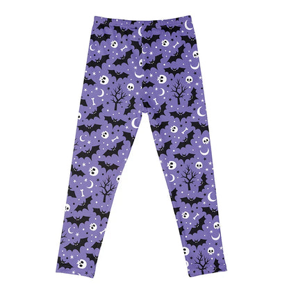 Kids Girls Cartoon Print Leggings – Soft Milk Silk Casual Stretch Sports Pants for Baby Girls Comfortable Trousers 4–12Y