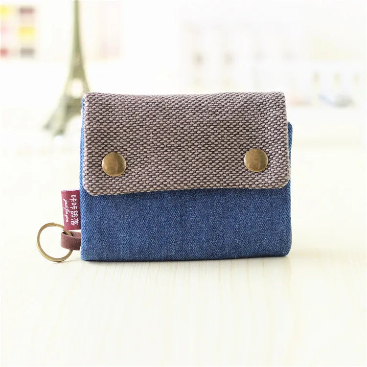 Women’s Canvas Cartoon Card Wallet – Foldable Key Organizer & Coin Purse, Small Pouch Money Bag for Girls 2024