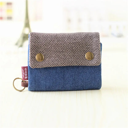 Women’s Canvas Cartoon Card Wallet – Foldable Key Organizer & Coin Purse, Small Pouch Money Bag for Girls 2024