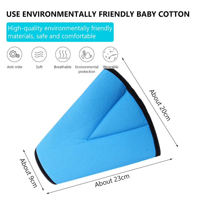 Universal Soft Car Seat Belt Cover: Adjustable Triangle Safety Pad Clips for Kids - Anti-Neck Strain Protection & Comfort Enhancement