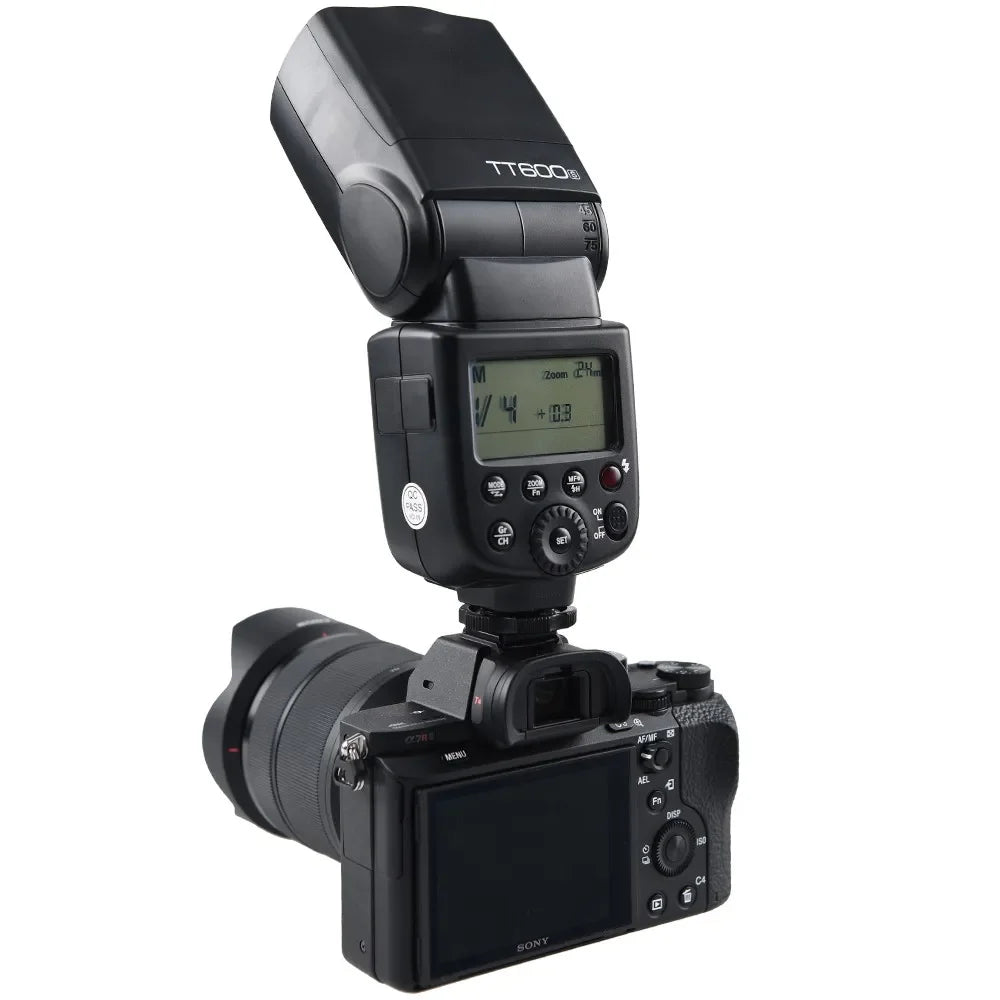 Godox TT600 2.4G Wireless TTL Speedlite + X2T Trigger — Compatible with Canon, Nikon, Sony, Fuji, Olympus