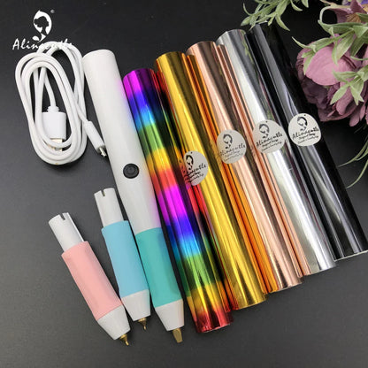 Heated Electric Foil Pen – Hot Foil Quill Tool Kit for Scrapbook & Handmade Craft Foiling