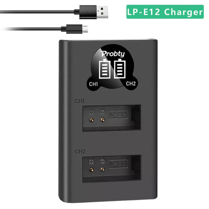LED Dual Camera Battery Charger – Compatible with LP-E6, LP-E8, NP-FW50, EN-EL15, and More