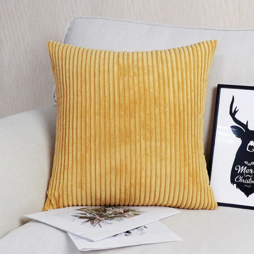 Striped Corduroy Body Pillow Cover - Plush Long Cushion Case for 50x70/50x100/50x120CM Bedding & Home Comfort
