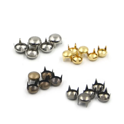100pcs Round Dome Rivets Spike Studs 2.5-16mm – Punk Rock DIY Leather Craft for Shoes, Clothing & Bags