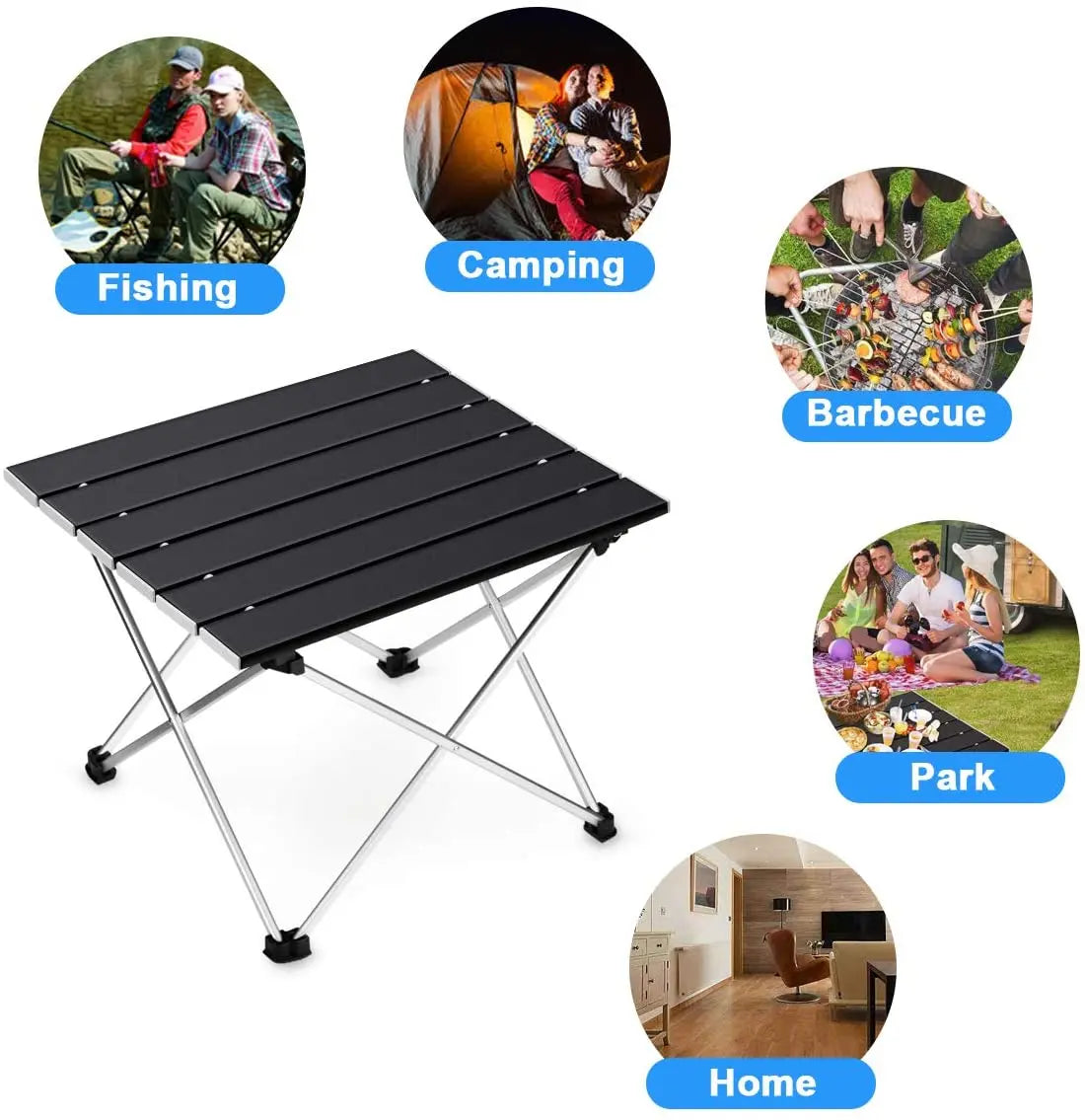 Ultralight Portable Folding Camping Table - High Strength Aluminum Alloy Outdoor Dinner Desk for Garden Party Picnic BBQ
