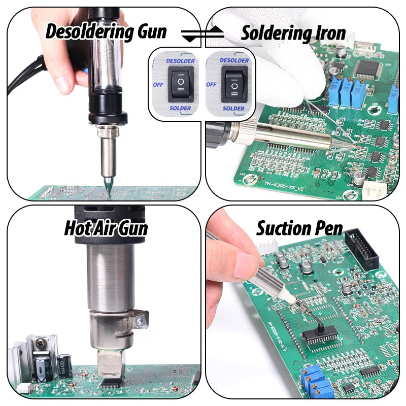 WEP 948-II 4-in-1 Soldering Station – Suction Tin, Solder Iron, Hot Air Gun, BGA Rework Tools