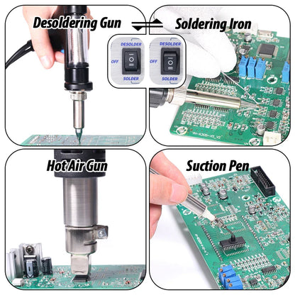 WEP 948-II 4-in-1 Soldering Station – Suction Tin, Solder Iron, Hot Air Gun, BGA Rework Tools
