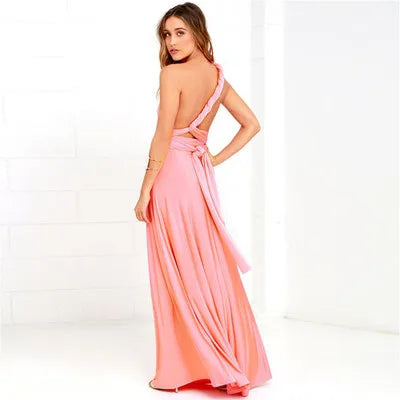 Multiway Convertible Boho Maxi Dress – DIY Wrap Infinity Bandage Long Dress for Women, Party, Bridesmaid & Club Wear