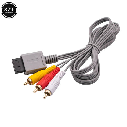 1.8m 3-RCA AV Cable for Nintendo Wii – Gold-Plated Composite Audio Video Cord