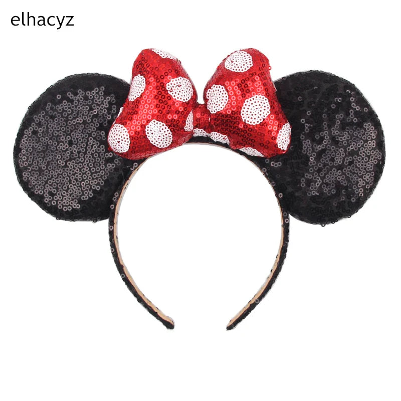 Big Classic Polka Dot Bow Minnie Mouse Ears Headband – Festival & Party Hairband for Women & Girls, Disney Trip Accessories