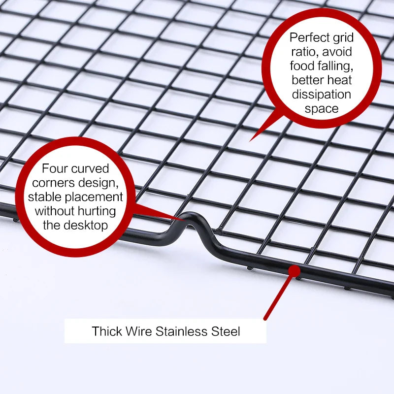 FAISDU Single Layer Stainless Steel Cooling Rack — BBQ Bread Cake Drip Dry Rack Baking Grid Pan Kitchen Tool