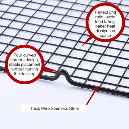 FAISDU Single Layer Stainless Steel Cooling Rack — BBQ Bread Cake Drip Dry Rack Baking Grid Pan Kitchen Tool