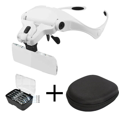 Adjustable Illuminated Magnifying Glass – 1.0X–3.5X Loupe with 2 Lights for Reading & Detail Work