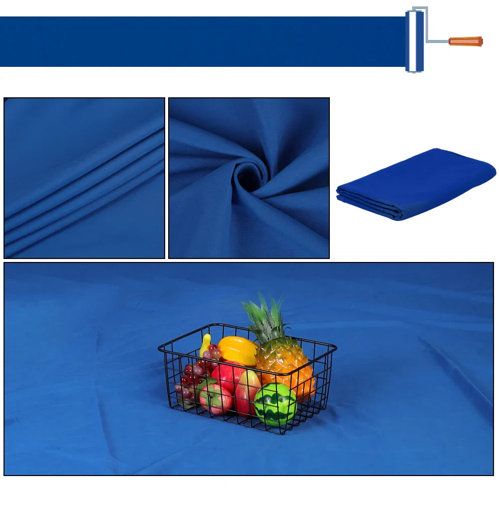 SH Cotton Photo Background Cloth with Rod Pocket – White, Black & Green Screen Chromakey Backdrops for Studio