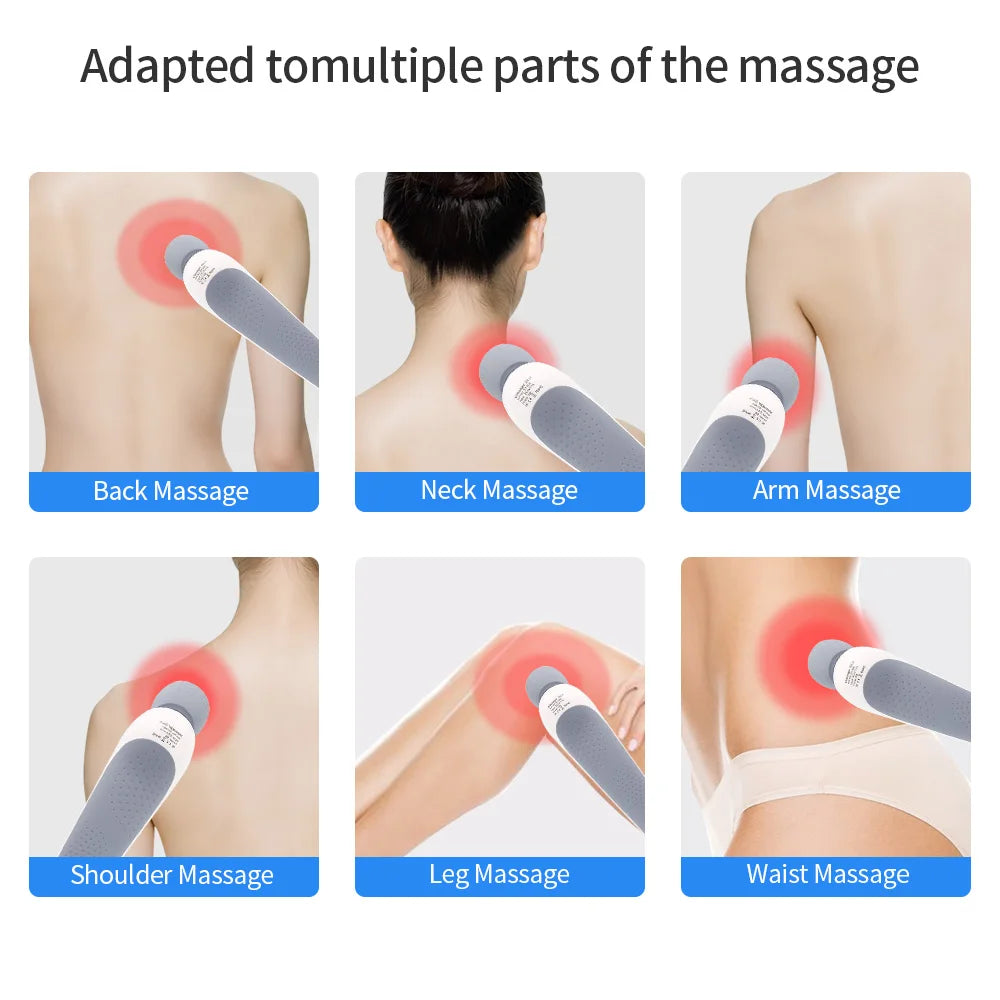USB Handheld Electric Wand Massager – High-Frequency Deep Tissue Body, Neck & Back Muscle Relaxation Vibrator