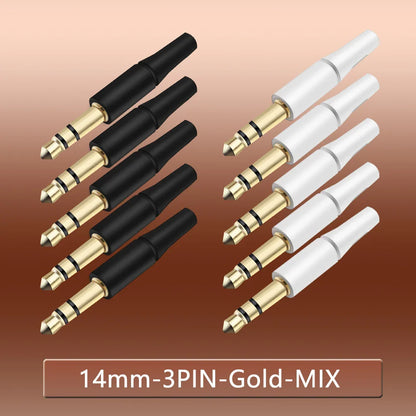 10pcs White & Black 3.5mm Stereo Headset Plug Adapter 3/4 Poles Audio Jack Connector for iPhone 2.5mm