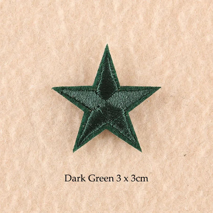 Stars Embroidered Iron-On Patches – Gold, Silver & Colorful Appliqué Stickers for Clothing, Jackets, Bags & DIY Craft Decoration