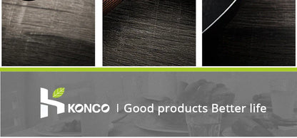 Konco 32cm Cast Iron Wok – Non-Coated Chinese Cookware Pan for Gas & Induction Kitchen Use