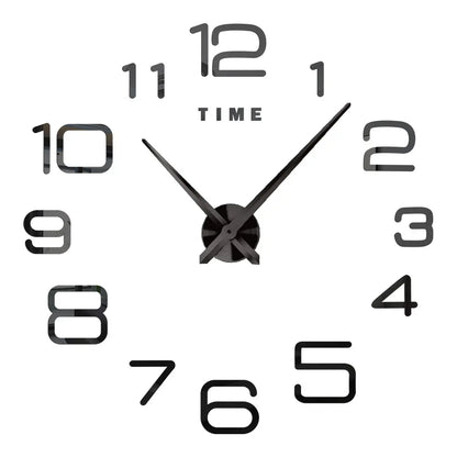 3D DIY Wall Clock - Modern Acrylic Mirror Sticker Quartz Clock For Living Room Decor With Silent Movement