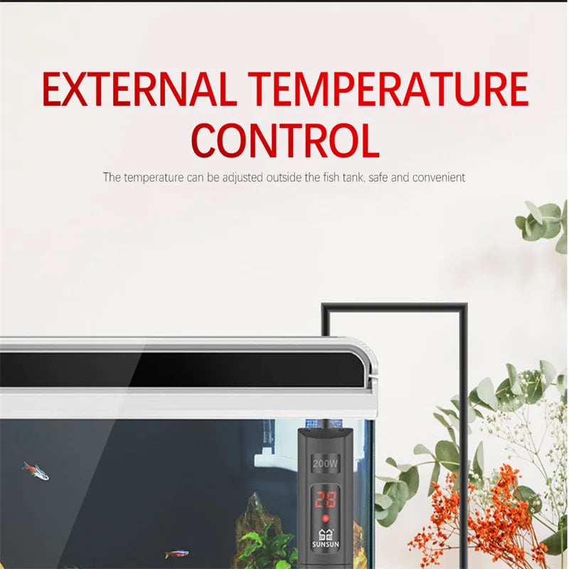 500W Aquarium Submersible Heater - LCD Display Digital Adjustable Water Heating Rod with Constant Temperature Control