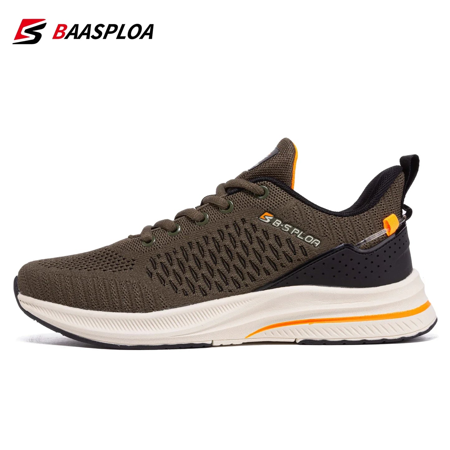 Baasploa Men’s Sport Shoes – Breathable Mesh Running & Casual Sneakers, Non-Slip Comfortable Outdoor Walking Shoes