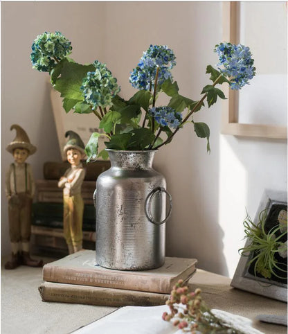 European Retro Iron Goblet Vase — Metal Flowerpot for Home, Living Room, Hotel & Flower Arrangement Decor