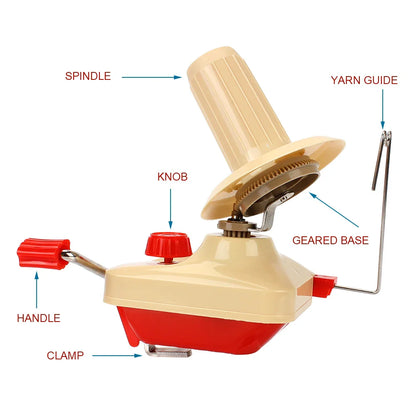 Portable Hand-Operated Yarn Winder: Manual Fiber Wool Winding Machine for DIY Sewing Accessories