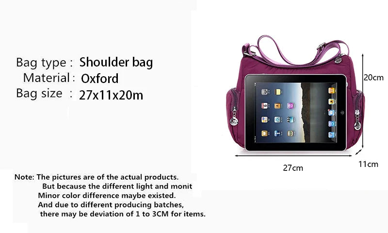 Yogodlns Oxford Waterproof Shoulder Bag – Women’s Casual Crossbody, Large Capacity Multifunction Messenger & Shopping Handbag
