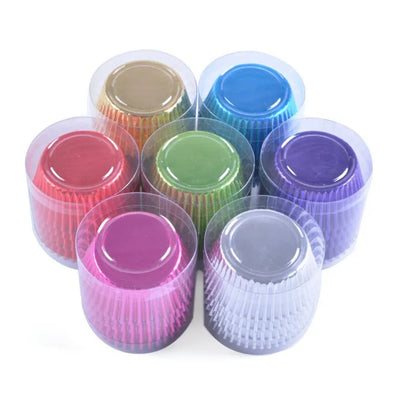 100PCS Gold Foil Tulip Cupcake Liners – Colorful Baking Muffin Wrappers for Weddings, Parties & Dessert Decor