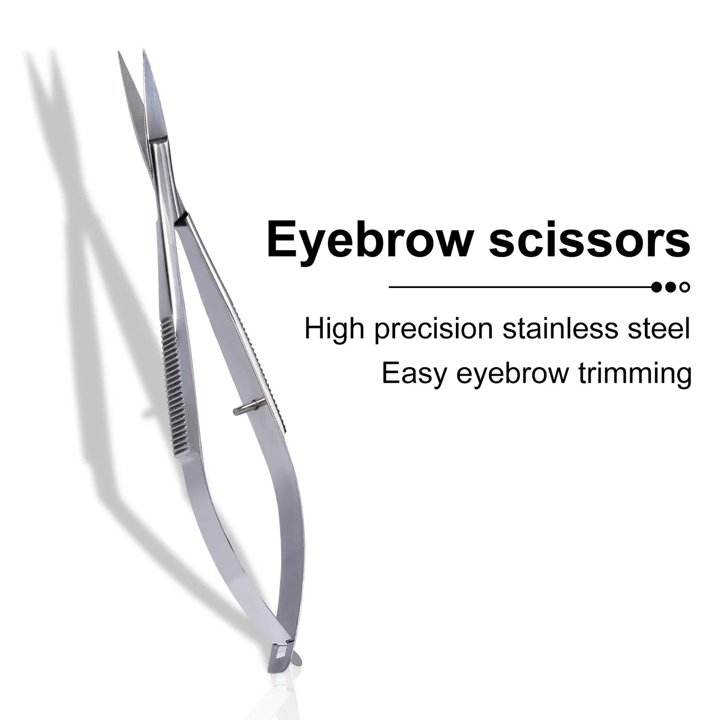 Stainless Steel Eyebrow Makeup Scissors – Curved & Straight Cuticle Trimmer Beauty Tool