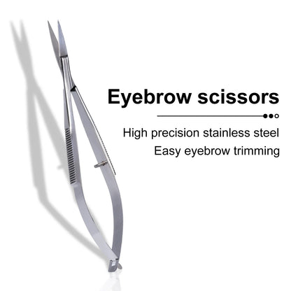 Stainless Steel Eyebrow Makeup Scissors – Curved & Straight Cuticle Trimmer Beauty Tool