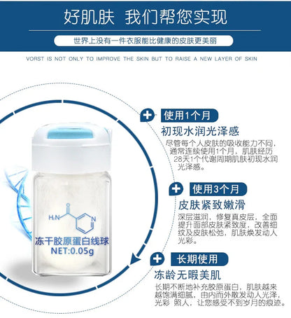 Korea Facial Hydrolyzed Silk Protein Collagen Serum – Moisturizing, Hydrating, Lifting, and Firming Essence for Fine Lines & Skincare