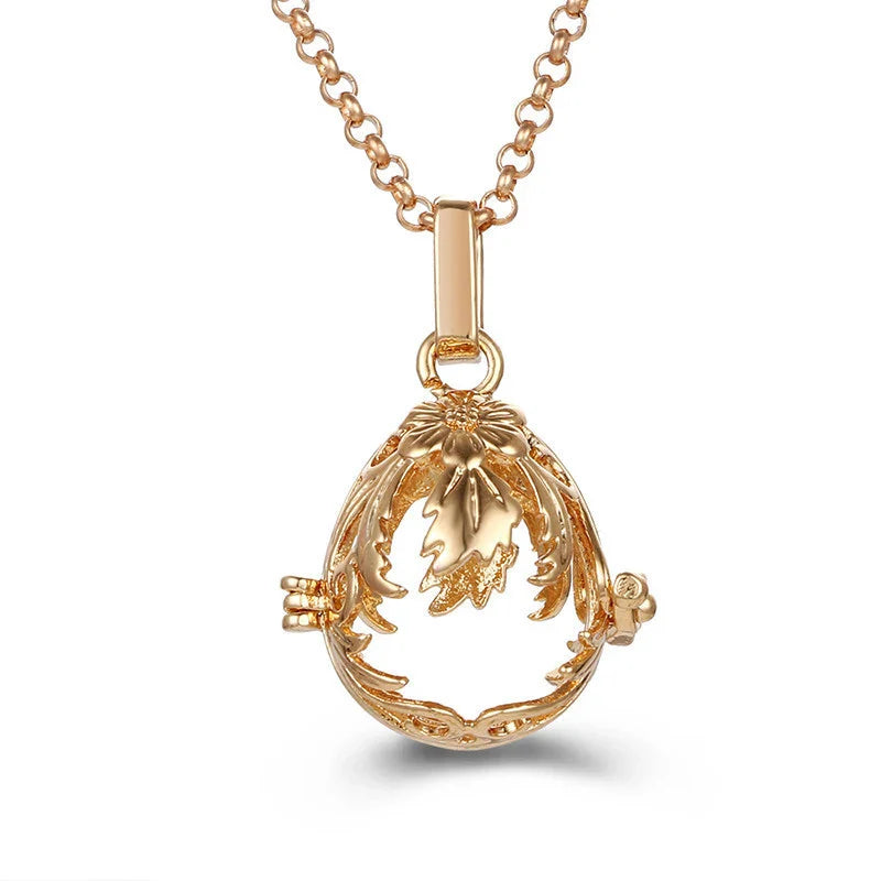 Mexico Music Ball Hollow Zircon Pendant Necklace – Vintage Perfume Aromatherapy Locket for Women