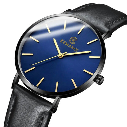 2022 Luxury Men's Gold Watch – Ultra Thin Leather Quartz Wristwatch for Business