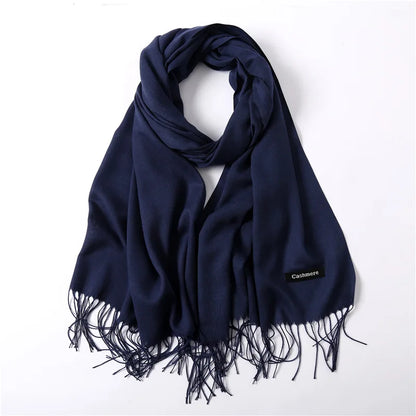 Desgine Solid Cashmere Scarf – Warm Autumn Winter Shawl Wrap with Tassels, Unisex Pashmina for Women and Men 2024
