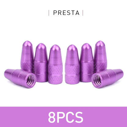 4/8PCS Aluminum Alloy Bicycle Tire Valve Caps – Dustproof Presta Valve Protectors for MTB & Road Bikes
